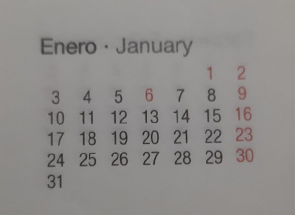 enero calendario