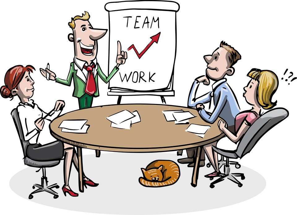 dibujo de una reunión de empresa